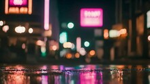 Reflection Of City Lights At Night 