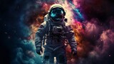 Fototapeta Kosmos - An astronaut looks into space. AI Generation