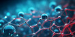 An Illustration Of Molecule Structure Background, A close up of a molecular structure with red and blue background,  Science Molecule Stock, GENERATIVE AI


