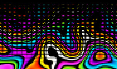 Fototapete - Pixilated abstract grunge background. Moire overlay effect. Vector image.