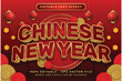 chinese newyear 3d text effect and editable text effect with lanterns and Chinese ornaments