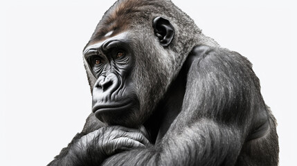 Wall Mural - Gorilla white background