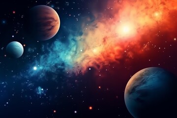 Wall Mural - planet and space background. generative ai