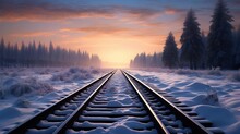 Long Train Line When Winter