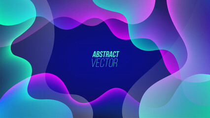 Leinwandbilder - Flowing dynamic neon colored waves. Abstract background with vibrant color liquid shapes. Bright color gradients. Vector illustration.