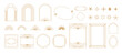© venimo - Vector set of design elements and illustrations in simple linear style - boho arch and border logo design elements and frames for social media stories and posts
