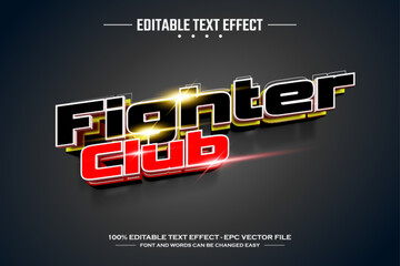 Wall Mural - Fighter club 3D editable text effect template