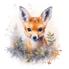 Wall Mural - red fox in the snow