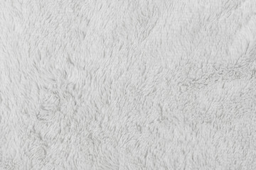 Wall Mural - White fur background texture. wool close up