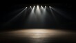 An empty stage with a single spotlight focusing on the center  AI generated illustration