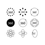 Fototapeta  - Simple set of 360 degree related vector icons for your design. Vector illustration