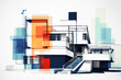 Illustration of Bauhaus architecture art style