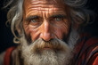 © deagreez - Close up photography of old poor homeless man with a sad look on his face generative ai image