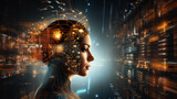 Fototapeta Nowy Jork - AI analysis artificial intelligence automation big data brain business cg cloud computing