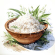 Watercolor Rice Clipart illustration Generative Ai