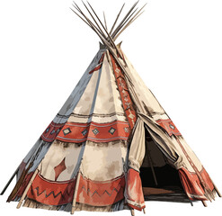 Wall Mural - Native american tent clip art