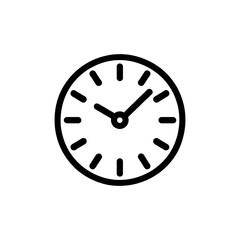 Wall Mural - Round wall clock line icon, isolated. Vector illustration