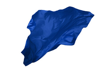 blue Fabric  isolated on white background. Falling Fabric PNG. Flying Fabric PNG.  waving flag