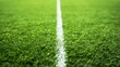 fragment of football field: artificial grass with white lines, sporty background or wallpaper