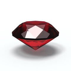 Canvas Print - garnet, red gemstone, jewel, on white background