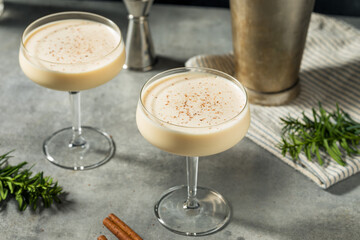 Wall Mural - Boozy Frozen Eggnog Martini Cocktail