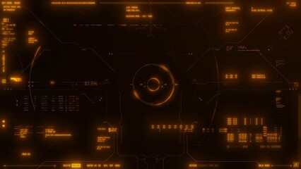 Wall Mural - abstract digital sci-fi futuristic advanced technology background, 4k , animated hud screen