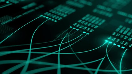 Wall Mural - abstract information technology background with animated code lines and data flow, 4k uhd