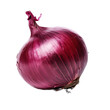 a Red onion side view in an isolated and transparent PNG in a Vegetabel-themed, photorealistic illustration. generative ai