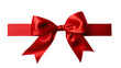 © Purple Penguin GFX - a Red ribbon and bow, top view in an isolated and transparent PNG in a Gift-themed, photorealistic illustration. Generative ai