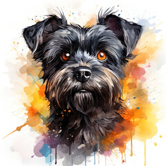 Wall Mural - watercolor Affenpinscher clipart, Generative Ai