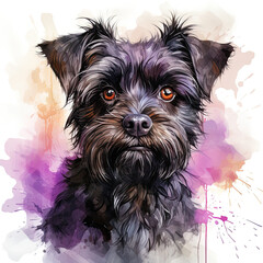 Wall Mural - watercolor Affenpinscher clipart, Generative Ai