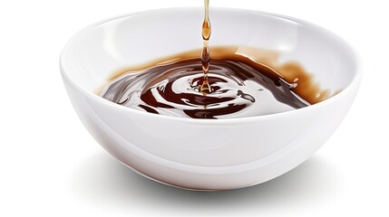 Sticker - Coffee drops in white cup isolated on white background. Clipping path.