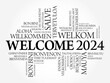 © dizain - WELCOME 2024 word cloud in different languages, conceptual background