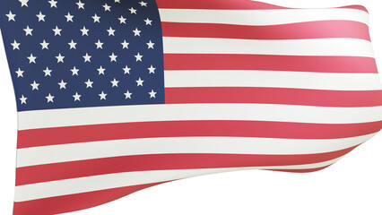 Wall Mural - US flag. American flag on transparent background.