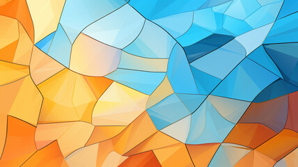 Sticker - colorful abstract background in stained glass style. digital art.