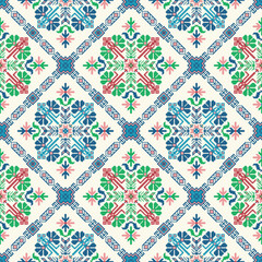 Sticker - Traditional Georgian folk art embroidery vector pattern