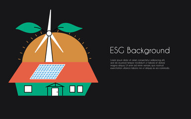 Wall Mural - Sustainable environment banner. Design business template. ESG concept. Vector illustration for website, landing page