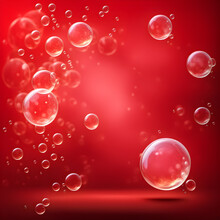 Background Christmas Red Bubbles