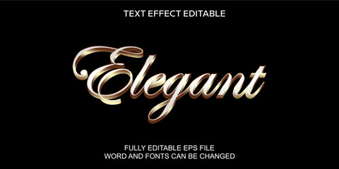 Sticker - 3d text effect elegant vector editable