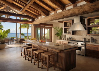 Caribbean resort style kitchen home room 