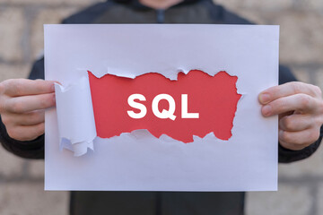Wall Mural - sql ( structured query language ) code for database and server. sql code to query data from a databa