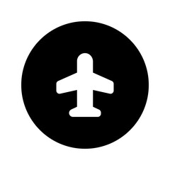 Poster - airplane glyph circular icon