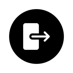 Sticker - exit glyph circular icon