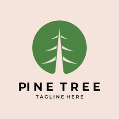 Wall Mural - pine tree logo vector creative minimal design template. symbol for corporate business identity