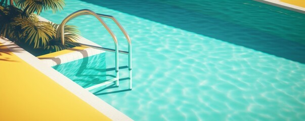 Wall Mural - Swimming pool. Summer vacation concept. 3d rendering, Generative AI 