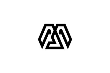 Letter AM Logo Design Vector 