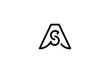 Letter AS or SA Logo Design Vector 