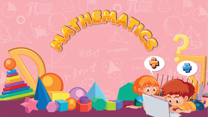 Wall Mural - Boy and Girl Study Math Together