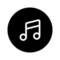 Poster - music note line circular icon