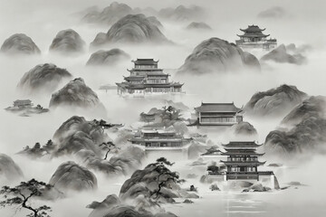 Chinese classical style illustration background